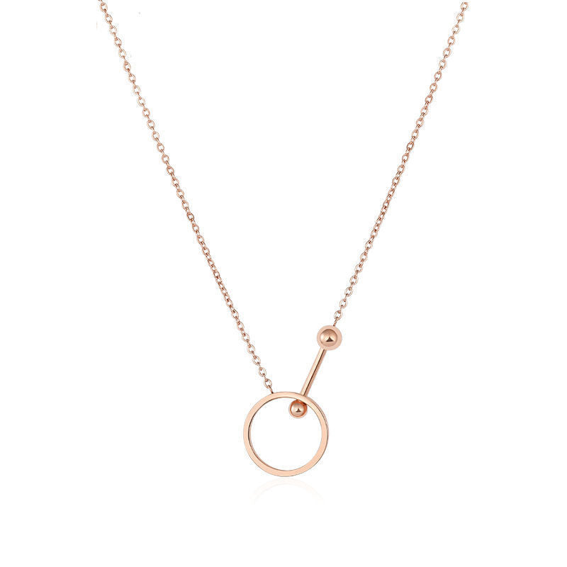 Stud Embossed Circle Necklace
