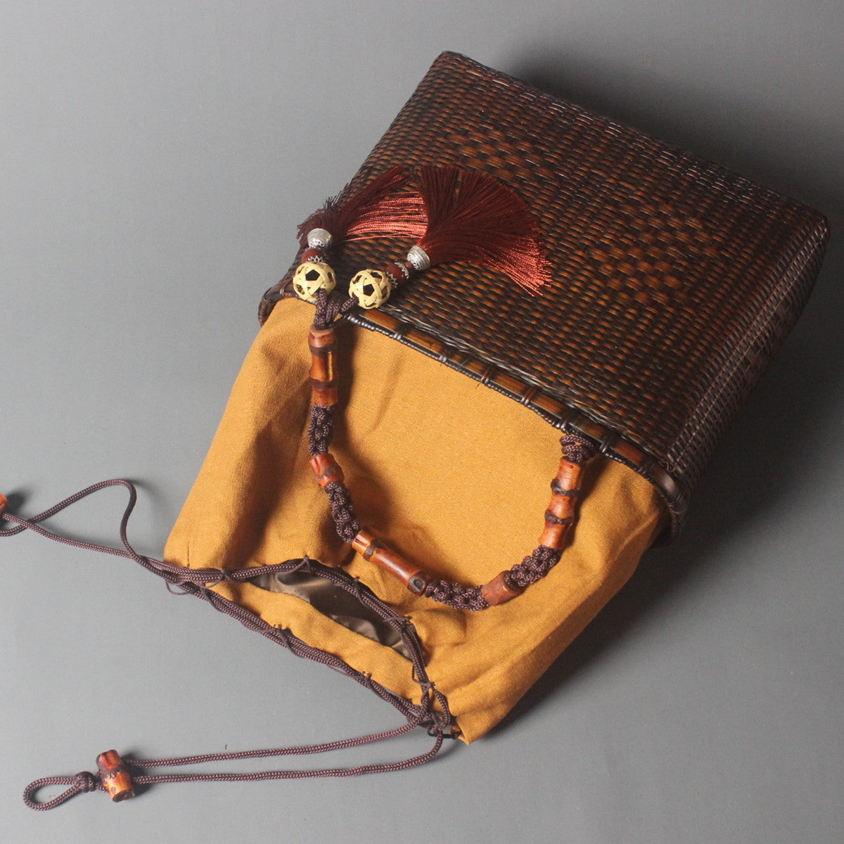 Handmade Vintage Bamboo Braided Handbag