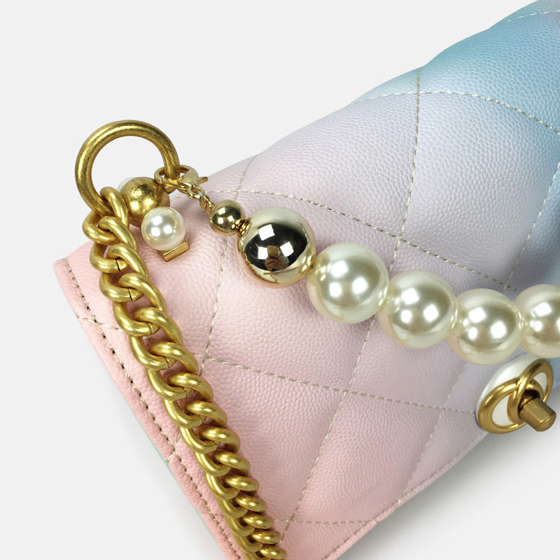 Quilted Metallic Decor Chain Bag