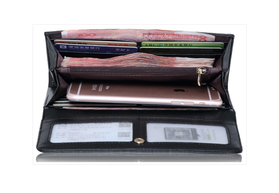 Plaid Flap Textured Wallet