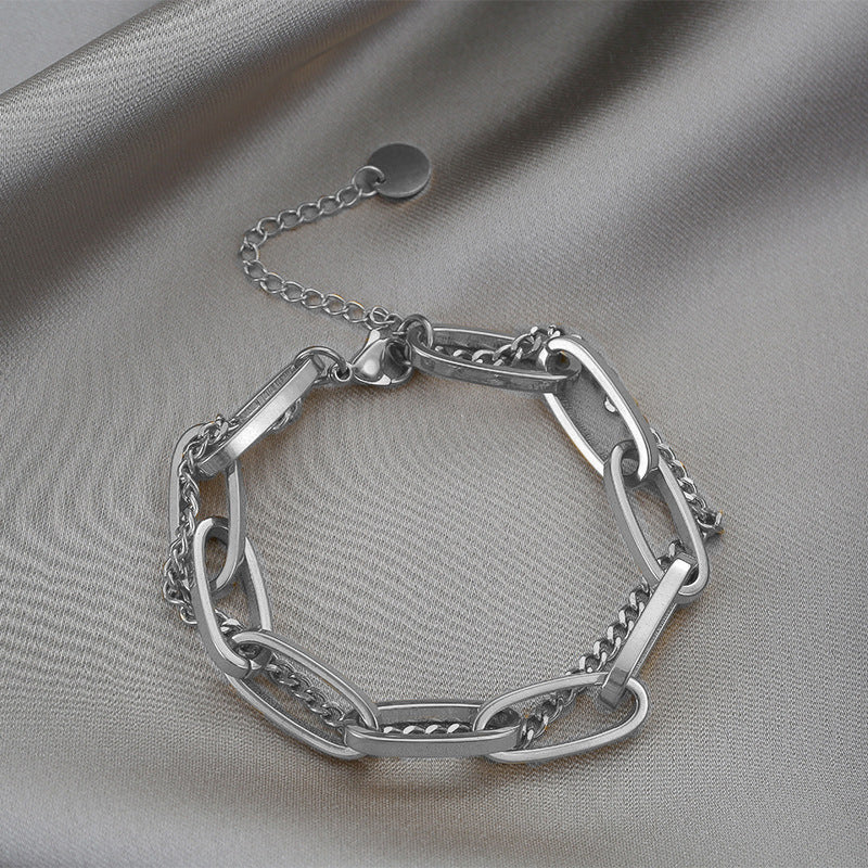 Double-layer Paperclip Chain Bracelet