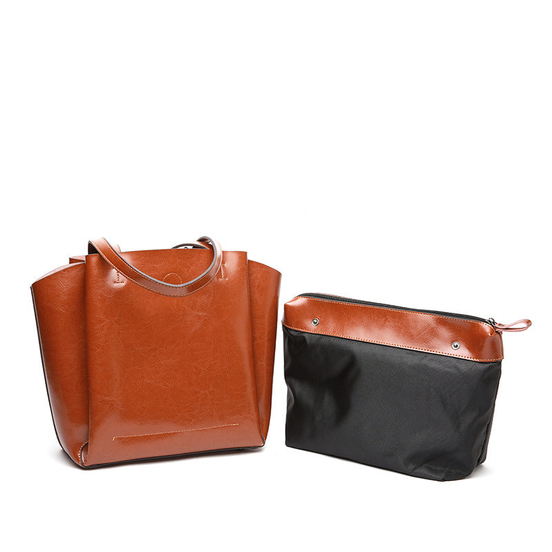 Pleated Leather Shoulder Bag