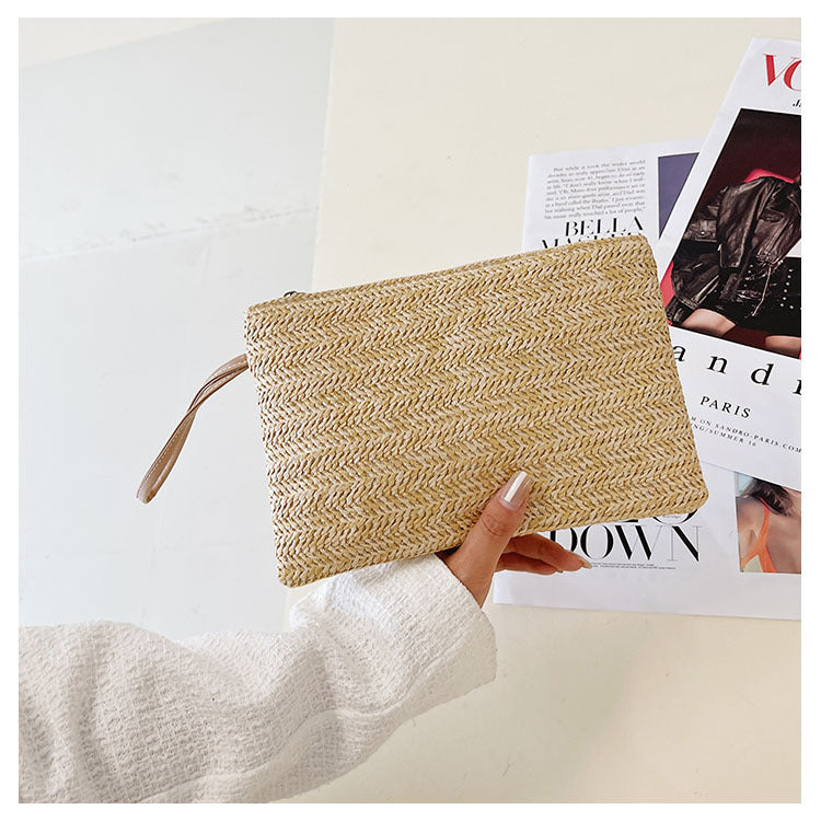 Women's Wheat Straw Clutch Bag